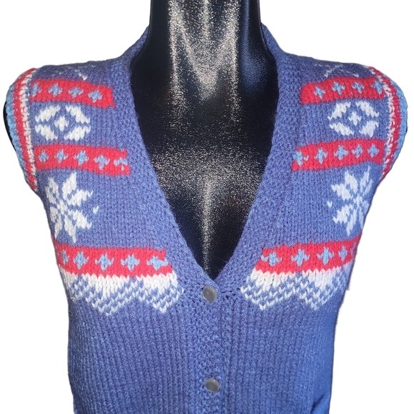 Handmade Vintage Knit Button Up Sweater Vest - Picture 2 of 6